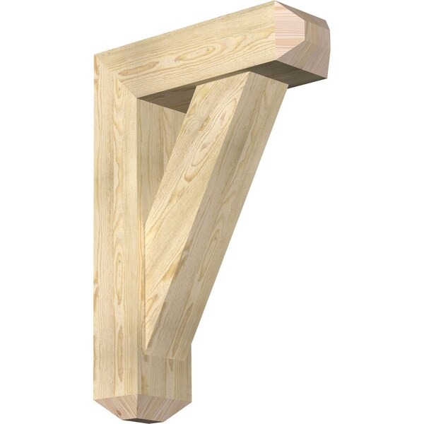 Ekena Millwork Traditional Craftsman Rough Sawn Bracket w/ Offset Brace, Douglas Fir, 8"W x 26"D x 38"H BKT0806X26X38TRA04RDF - main
